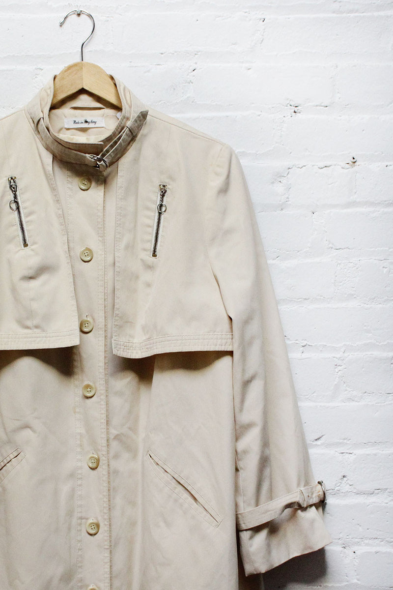 Ivory Swing Trench Coat M
