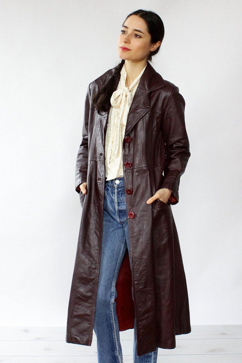 Wine Leather Trench XS/S