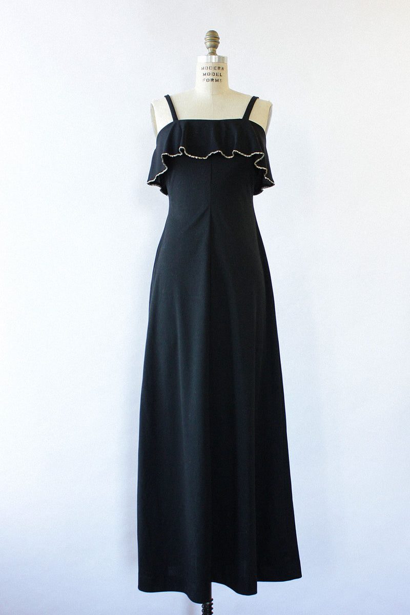 Flutter Rhinestone Maxi Dress S/M