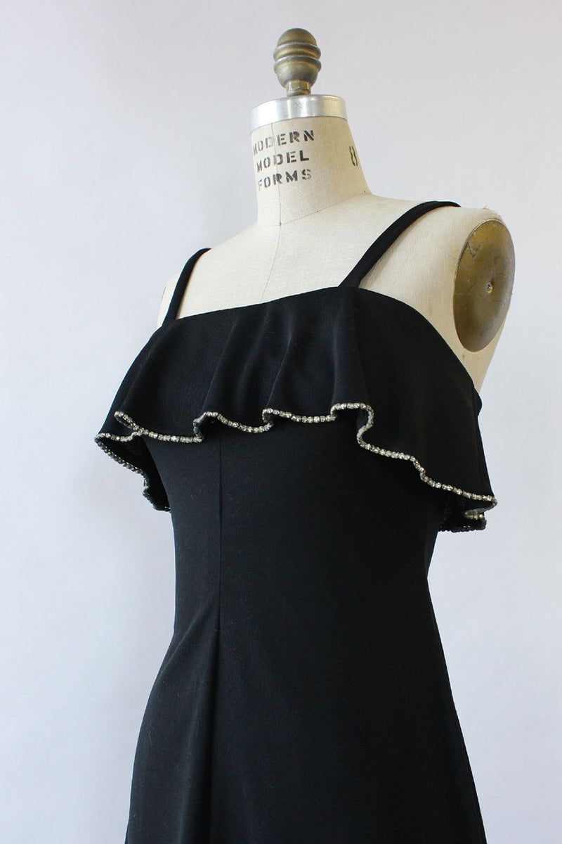 Flutter Rhinestone Maxi Dress S/M