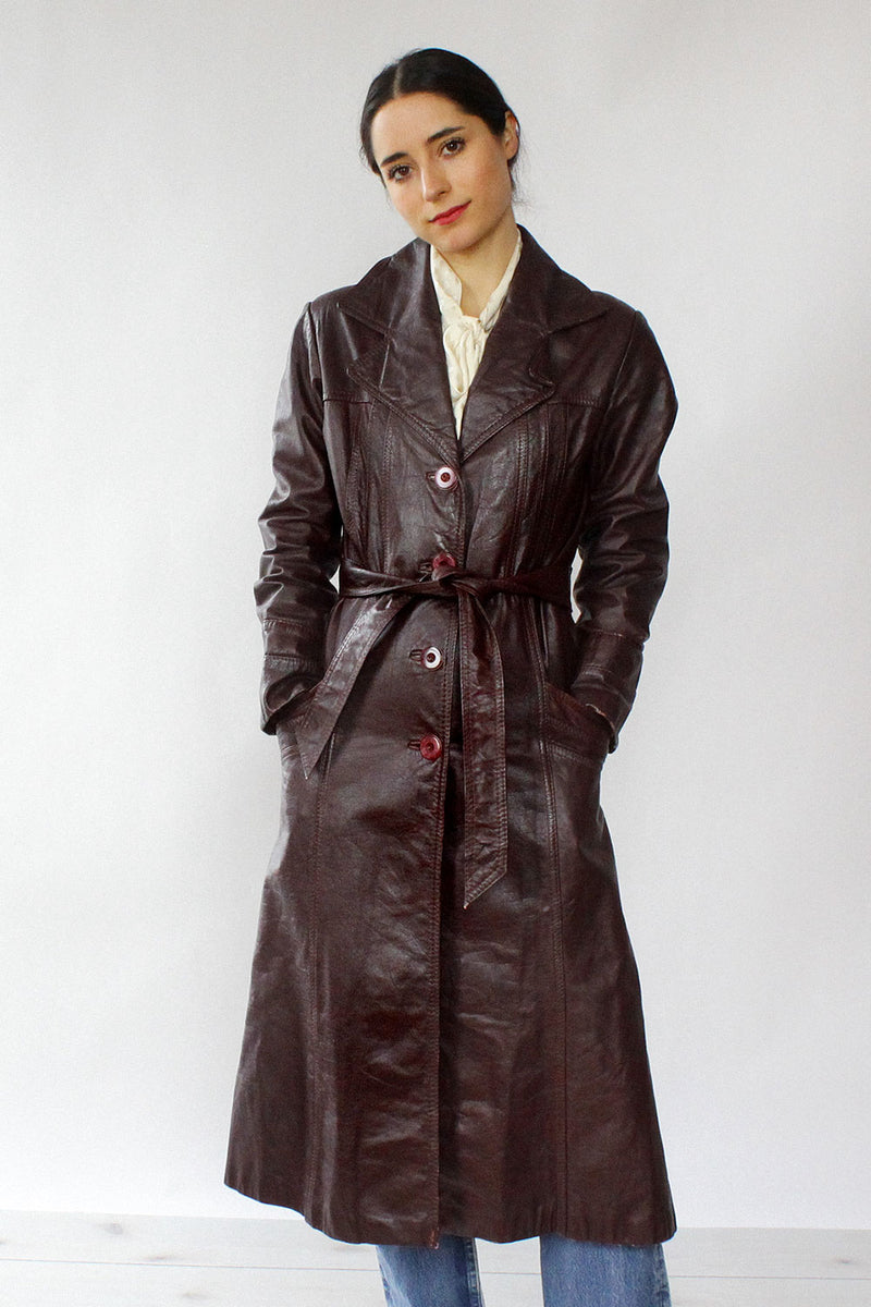Wine Leather Trench XS/S