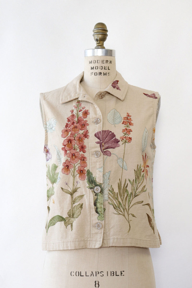Floral Sketch Vest S