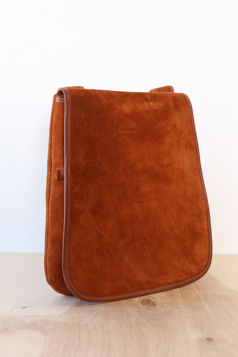 Bonnie Cashin Meyers Rust Suede Flap Purse