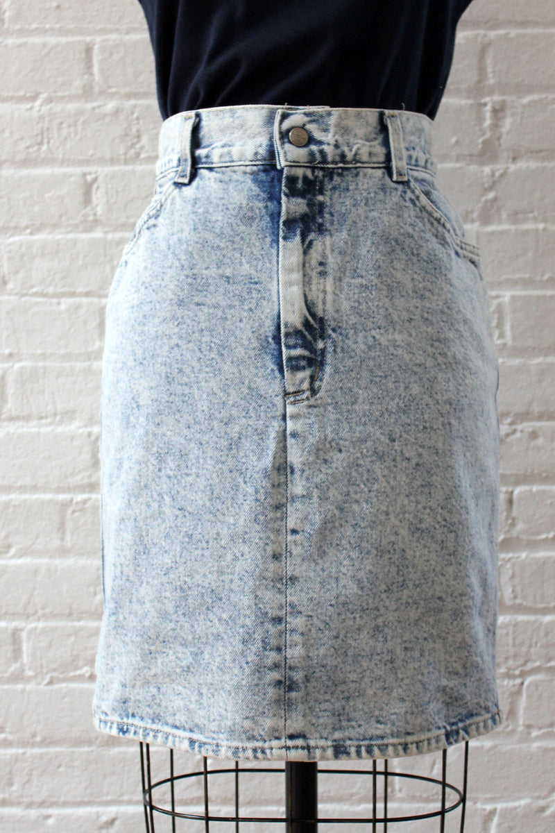 Stonewash Fitted Skirt S