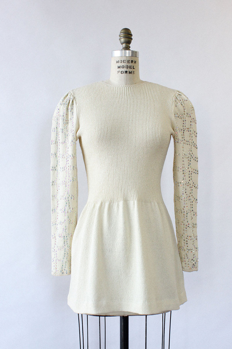 Bedazzled Ivory Skate Dress XS/S