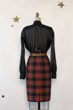 Mary Plaid Pencil Skirt M/L