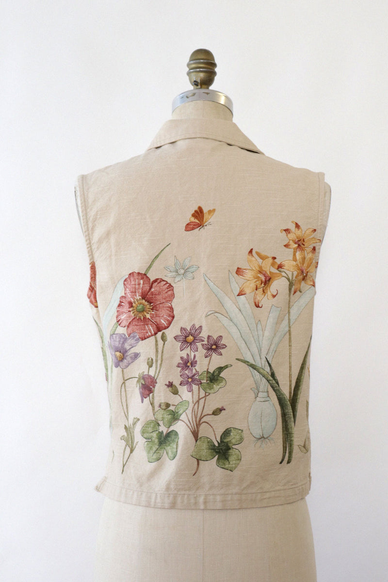 Floral Sketch Vest S