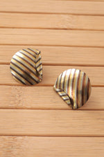 Striped Metal Fold Earrings
