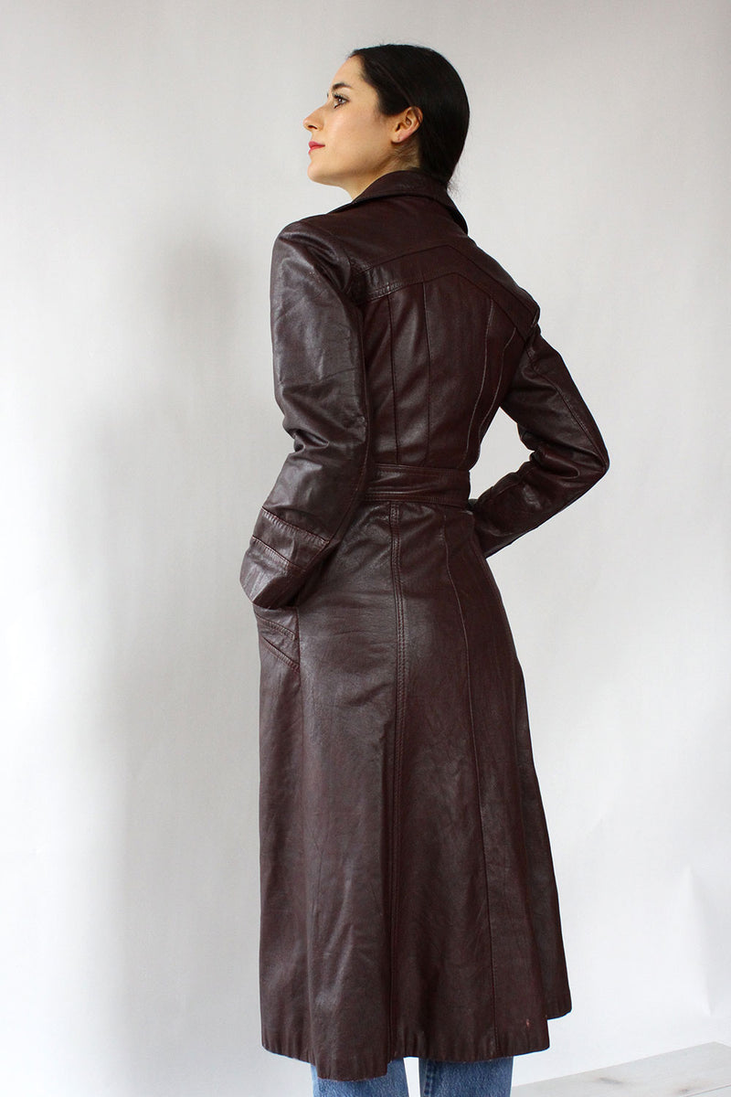 Wine Leather Trench XS/S