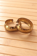 Curvy Brass Hoops