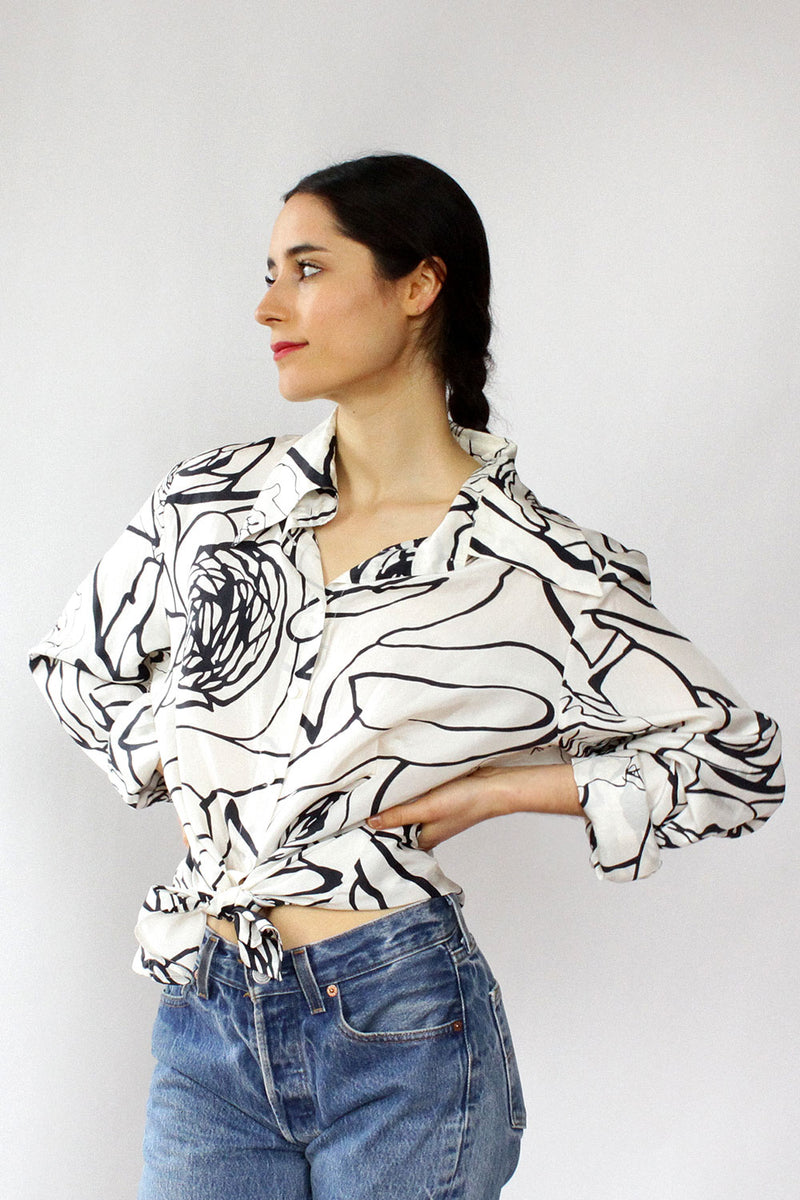 Samantha Silk Abstract Blouse