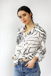 Samantha Silk Abstract Blouse
