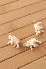 Marching Elephants Gold Necklace