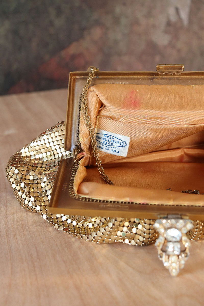 Vintage Whiting & Davis Gold Mesh Purse, Evening Bag, Gold Tone - Etsy