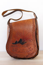 Taos Tooled Leather Shoulder Bag