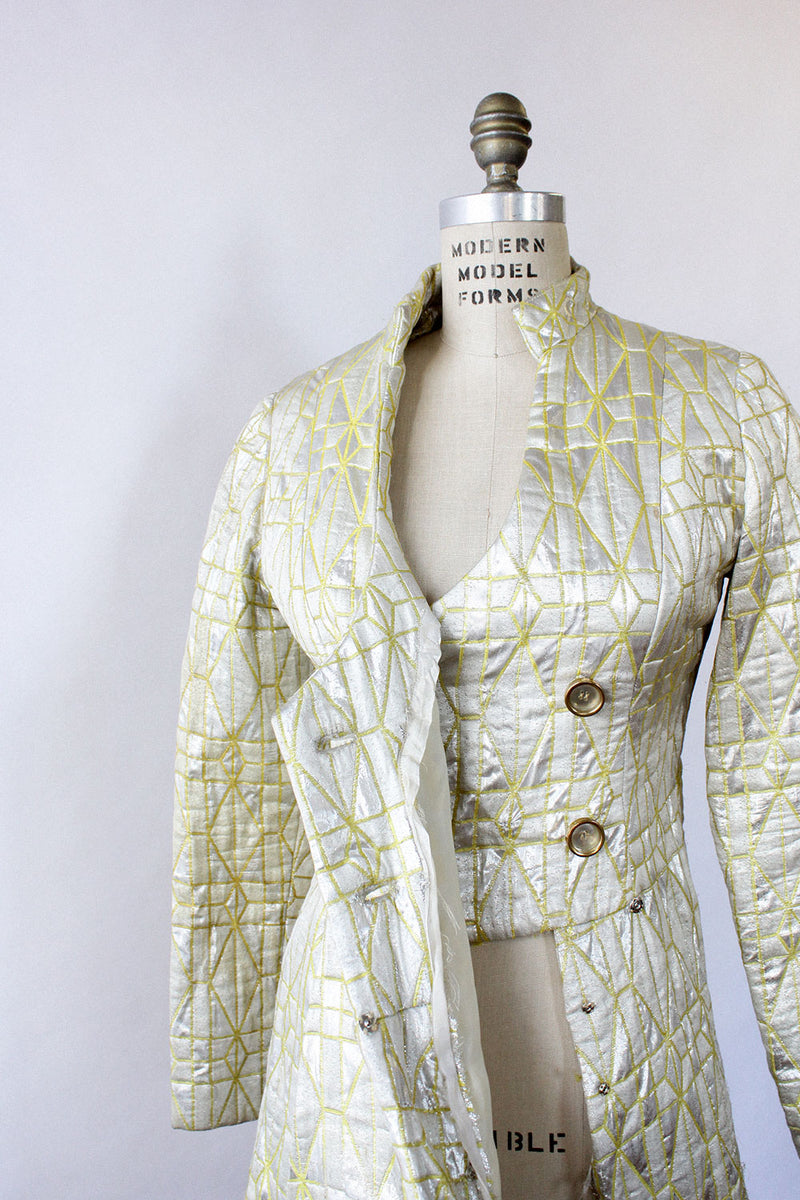 Metallic Brocade Dress Tunic S