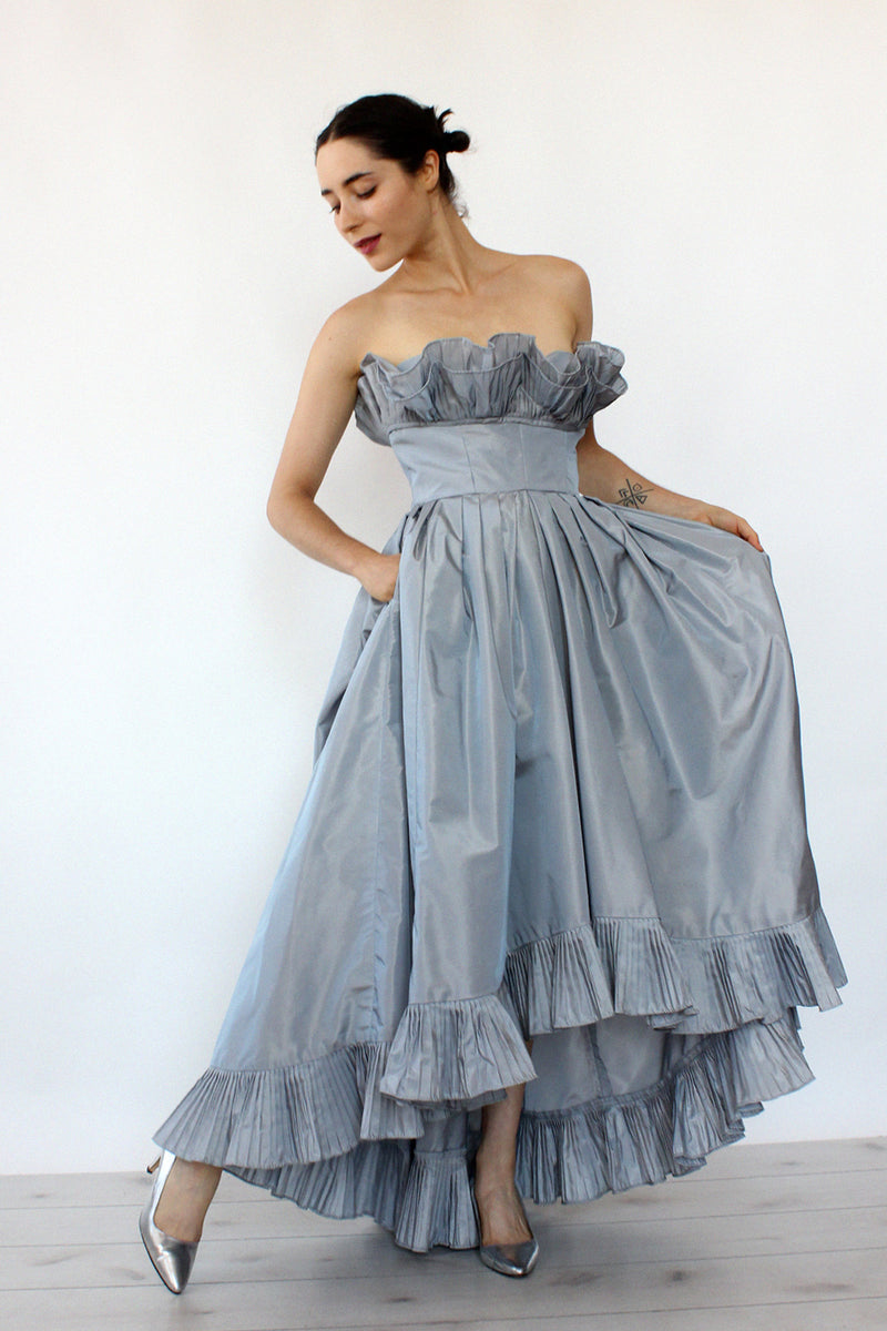 Stormy Taffeta Pleat Dress XS