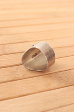 Sterling Amber Shield Ring