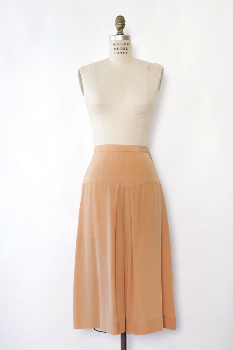 Peach Rayon Flare Skirt S
