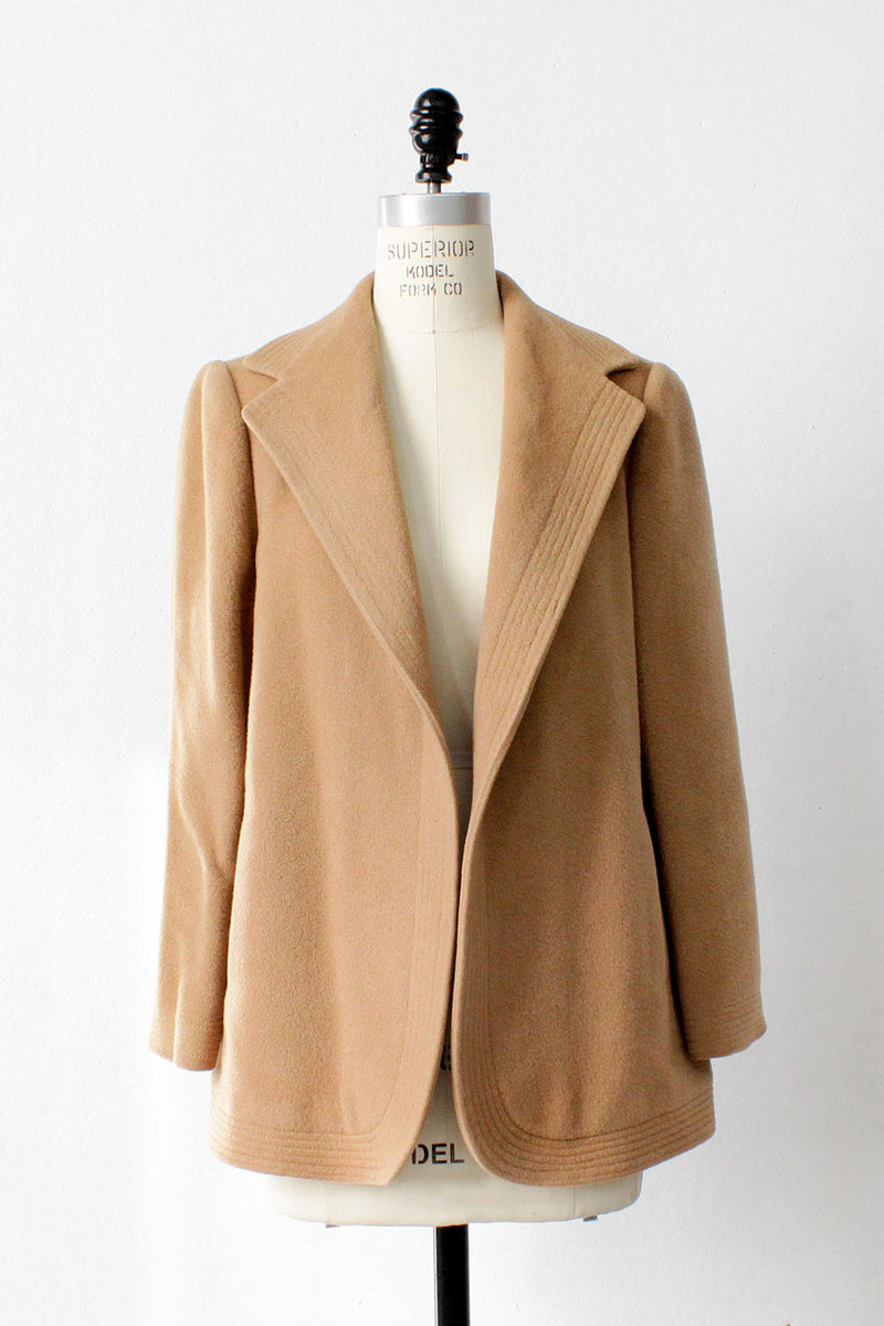 Judi Rich Camel Shawl Jacket S