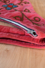 Rose Velvet Embroidered Bag