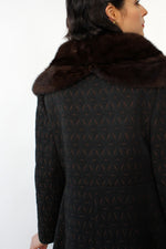 Brocade Mink Collar Coat S/M