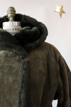 Moss Sherpa Suede Coat S/M