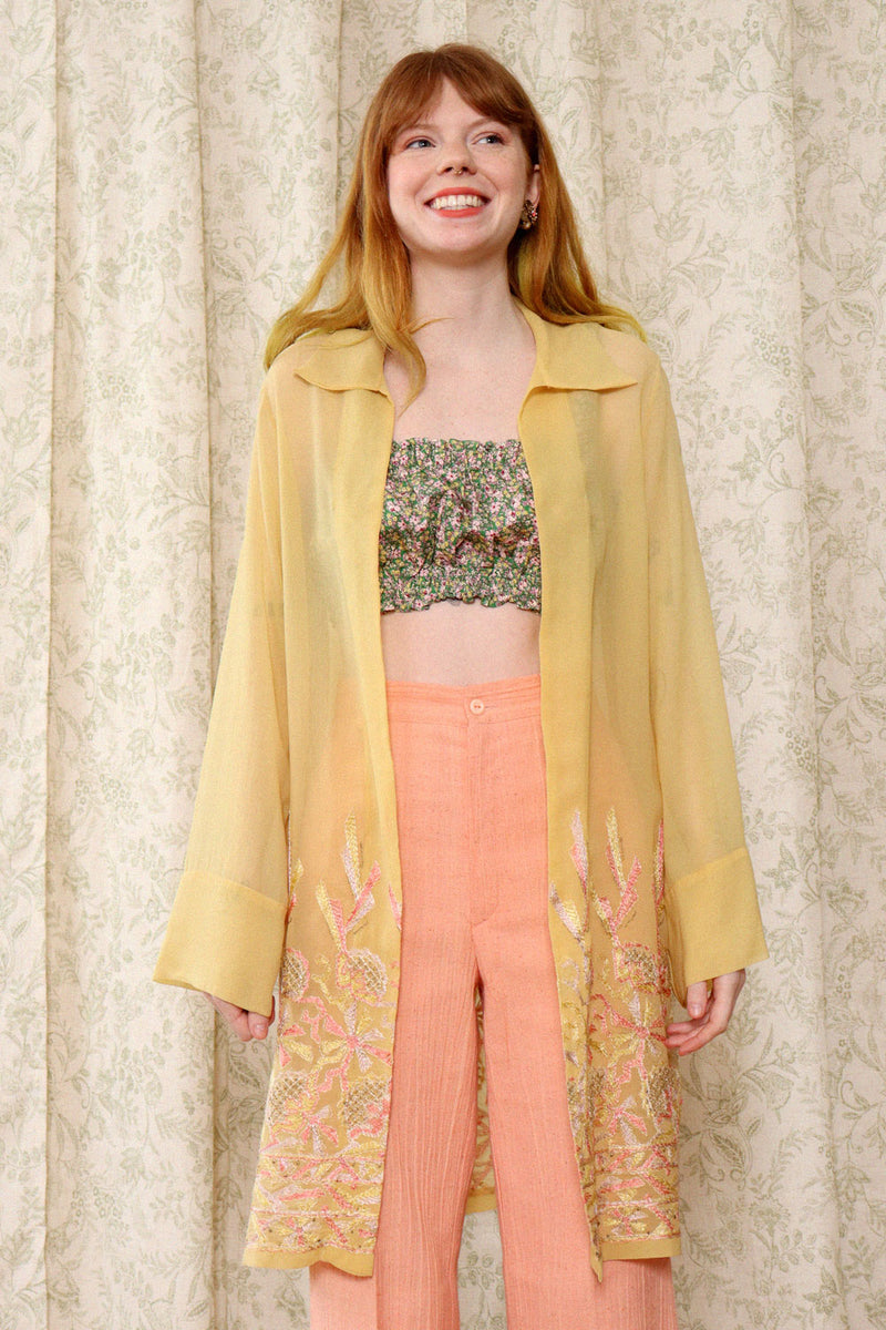 Buttercup Embroidered Silk Jacket S/M