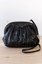 Meyers Glossy Black Snakeskin Bag