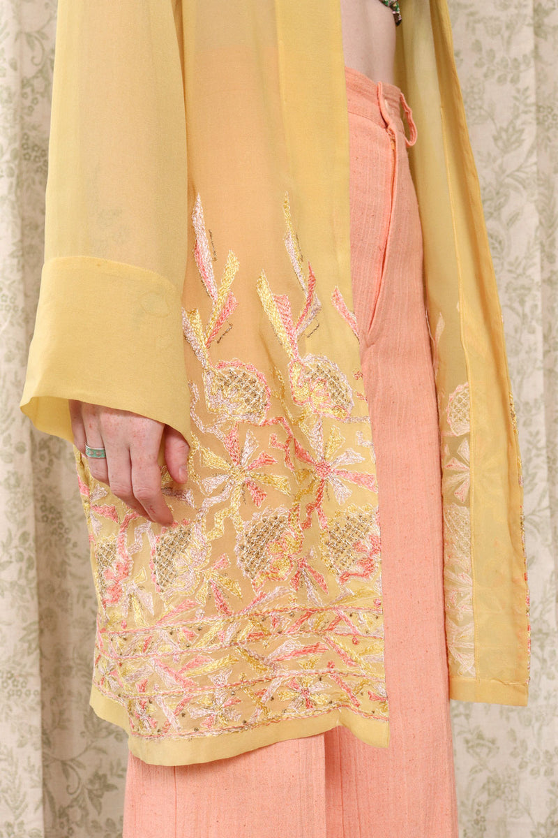 Buttercup Embroidered Silk Jacket S/M
