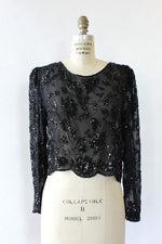 Sheer Beaded Top M