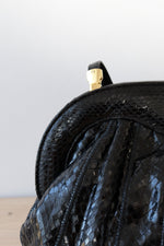 Meyers Glossy Black Snakeskin Bag