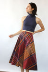 Chesterfield Plaid Flare Skirt S