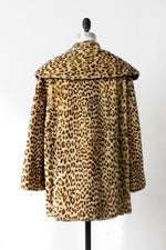 Faux Fur Leopard Swing Coat M