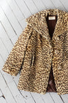 Faux Fur Leopard Swing Coat M