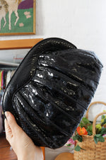 Meyers Glossy Black Snakeskin Bag