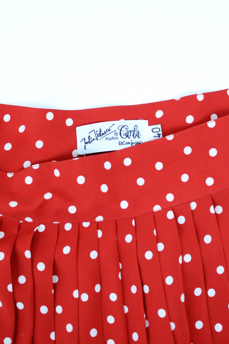 Polka Dot Pleat Skirt S