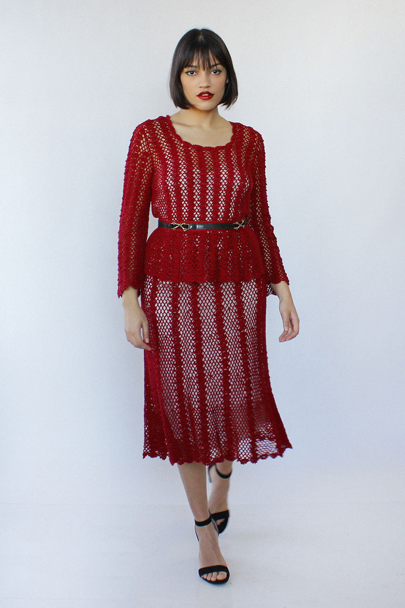 Ruby Crochet Skirt Set M