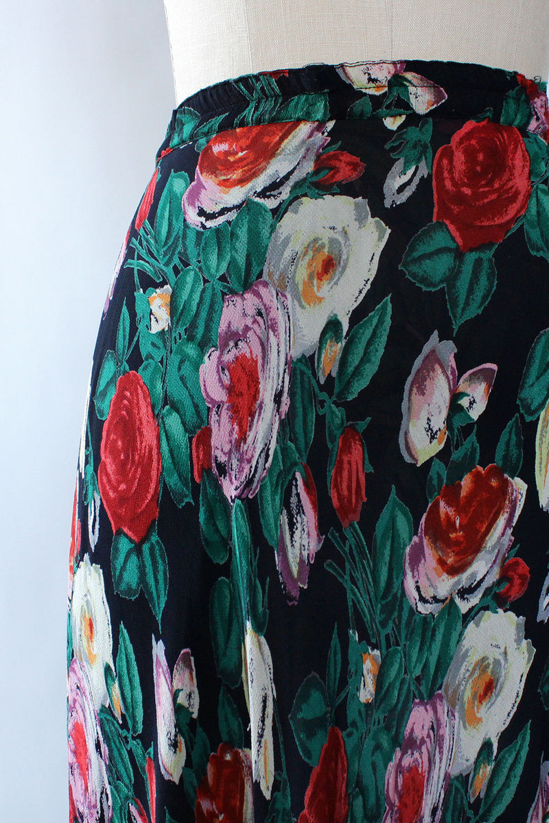 Reversible Floral Chiffon Skirt M/L