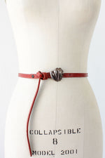 Kieselstein Cord Sterling Heart Skinny Belt