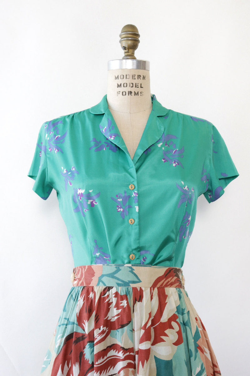 Teal Blueberry Buttondown S