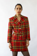 Red & Gold Plaid Skirt Suit XS/S