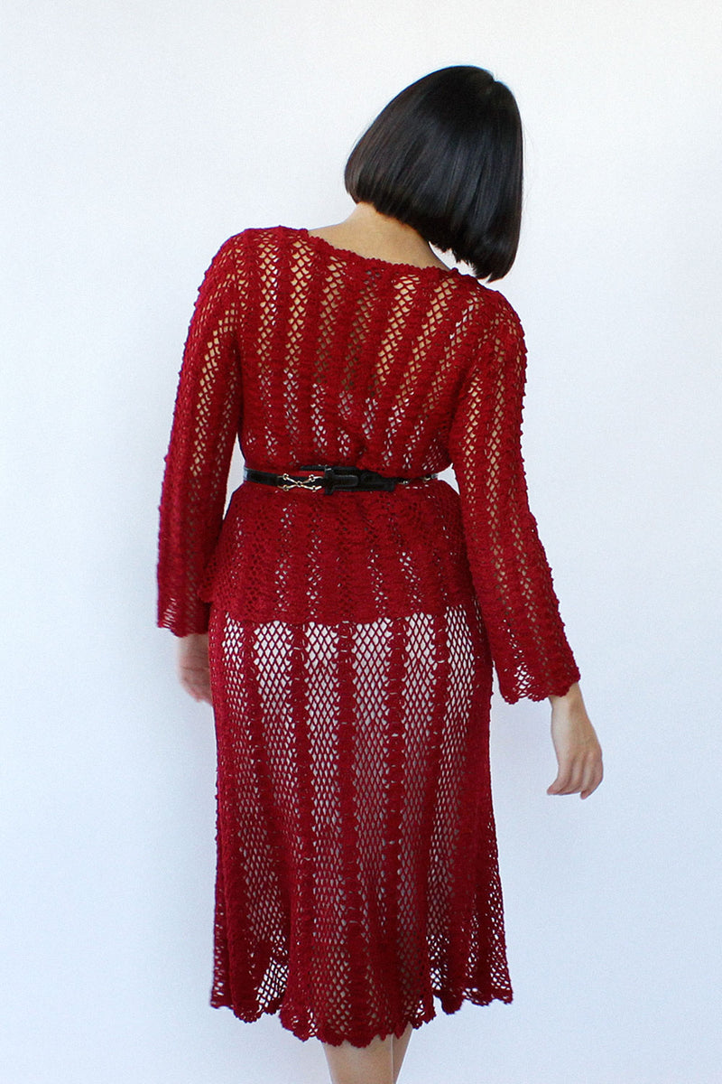 Ruby Crochet Skirt Set M