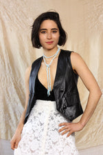 Fitted Jet Leather Vest XS/S