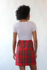 Holiday Cheer Plaid Mini Skirt L