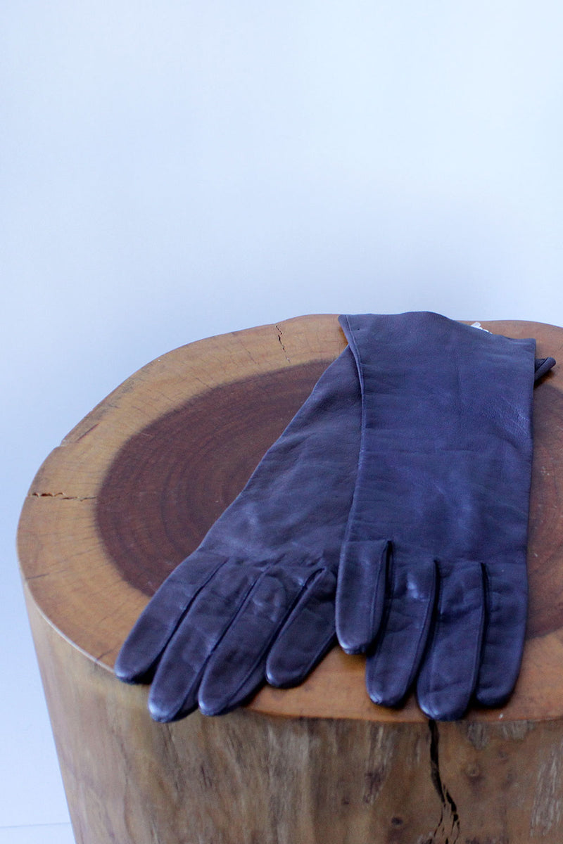 Deep Purple Leather Gloves XS