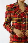 Red & Gold Plaid Skirt Suit XS/S