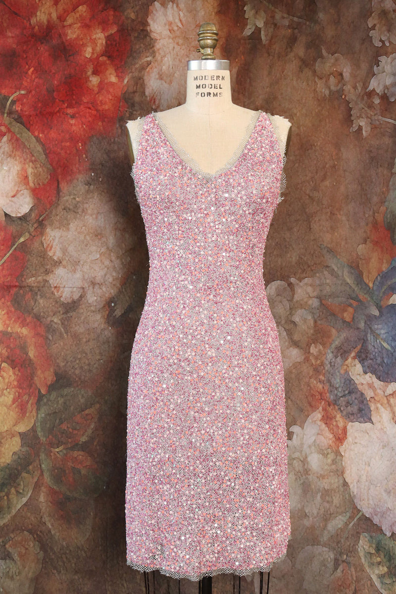 Alberta Ferretti Candy Lilac Bead Dress S