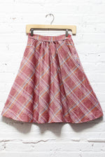 Rose Plaid Flare Skirt XS