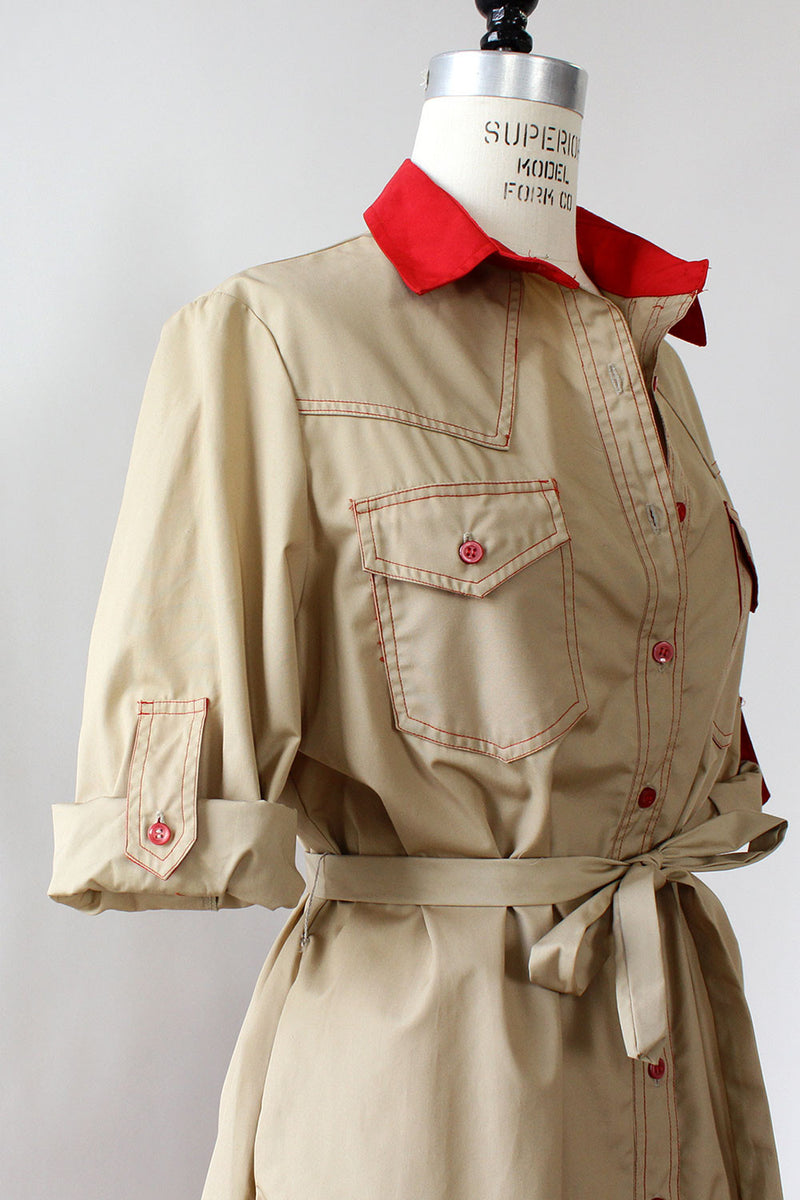 Khaki Expedition Duster Dress S/M